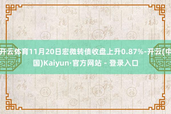 开云体育11月20日宏微转债收盘上升0.87%-开云(中国)Kaiyun·官方网站 - 登录入口