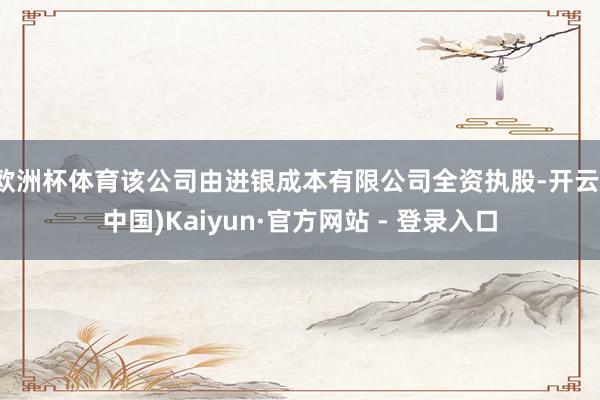 欧洲杯体育该公司由进银成本有限公司全资执股-开云(中国)Kaiyun·官方网站 - 登录入口