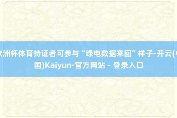欧洲杯体育持证者可参与“绿电数据来回”样子-开云(中国)Kaiyun·官方网站 - 登录入口
