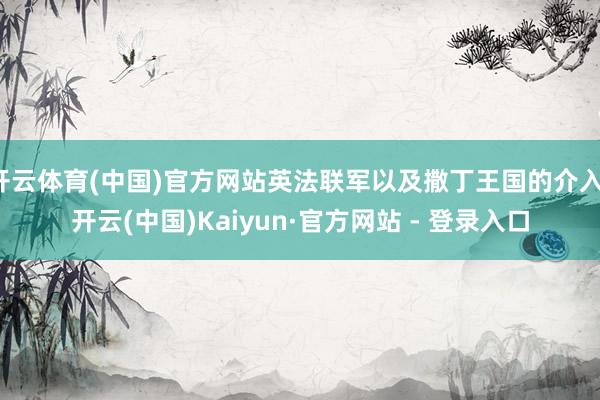 开云体育(中国)官方网站英法联军以及撒丁王国的介入-开云(中国)Kaiyun·官方网站 - 登录入口