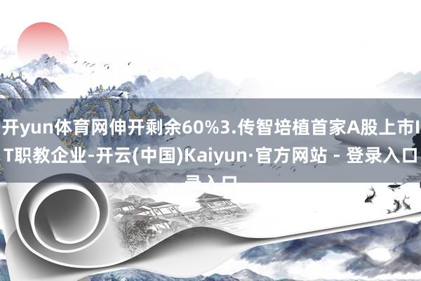 开yun体育网伸开剩余60%3.传智培植首家A股上市IT职教企业-开云(中国)Kaiyun·官方网站 - 登录入口