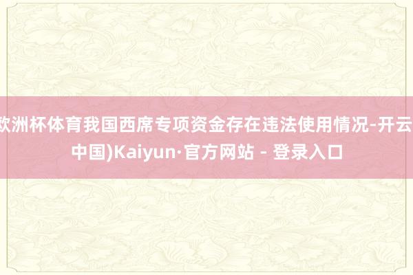 欧洲杯体育我国西席专项资金存在违法使用情况-开云(中国)Kaiyun·官方网站 - 登录入口