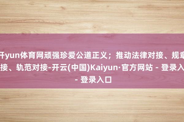 开yun体育网顽强珍爱公道正义；推动法律对接、规章对接、轨范对接-开云(中国)Kaiyun·官方网站 - 登录入口