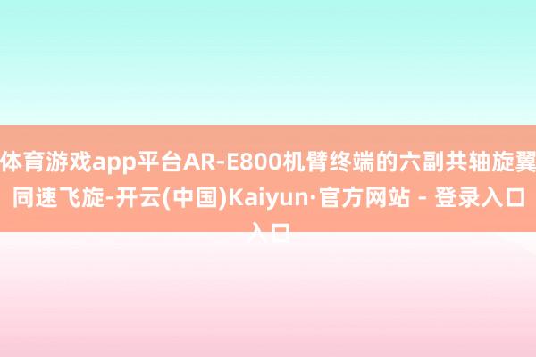 体育游戏app平台AR-E800机臂终端的六副共轴旋翼同速飞旋-开云(中国)Kaiyun·官方网站 - 登录入口