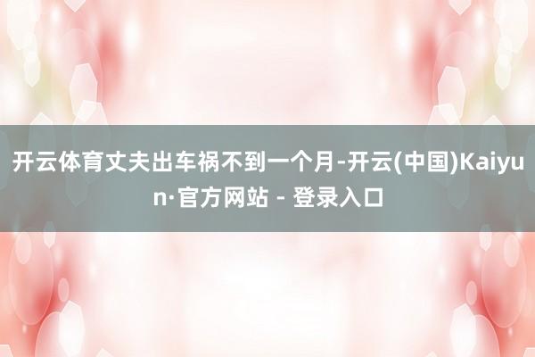 开云体育丈夫出车祸不到一个月-开云(中国)Kaiyun·官方网站 - 登录入口