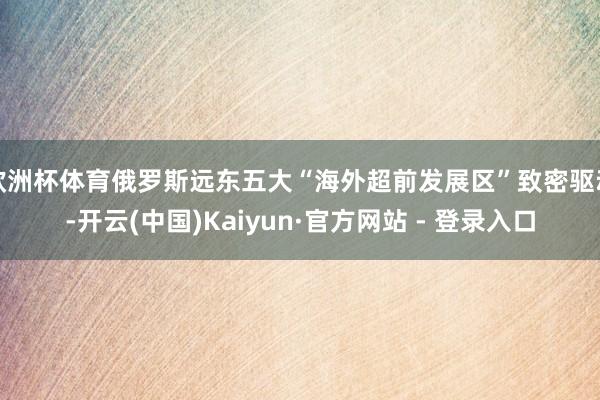 欧洲杯体育俄罗斯远东五大“海外超前发展区”致密驱动-开云(中国)Kaiyun·官方网站 - 登录入口